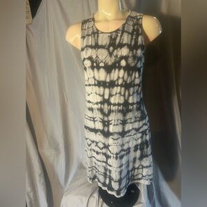 Current/Elliott Gray and White Tie-Dye Dress